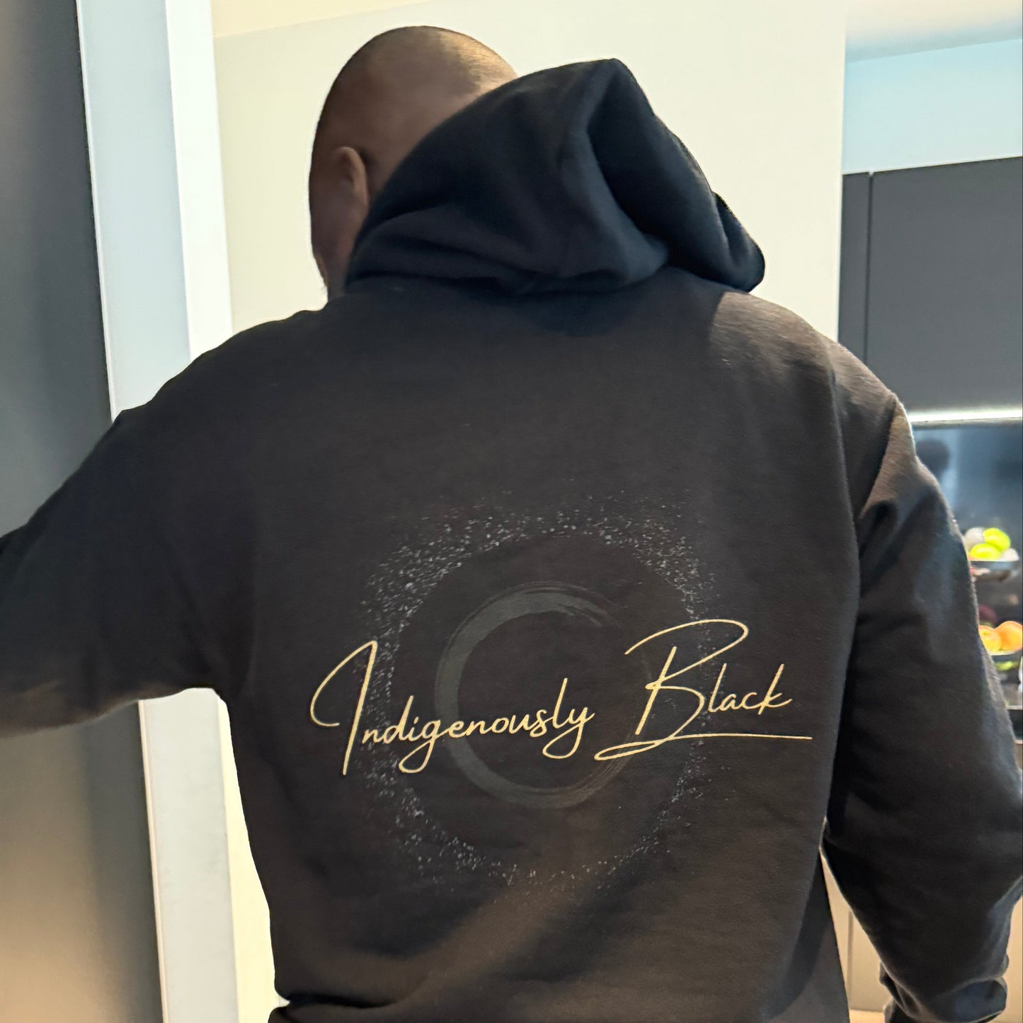 Indigenously Black Logo Hoodie - Back
